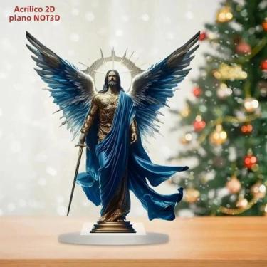 Imagem de Escultura De Arcanjo Miguel Lutando, Estátua Acrílica 2D Para Decoraçã