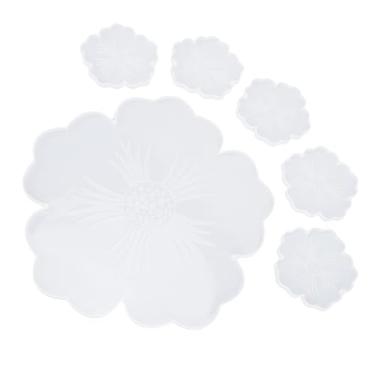 Imagem de YOUTHINK Conjunto de Molde de Resina de Silicone de Flor de 6 Unidades, Bandeja Grande e Molde de Montanha-russa para Fundição de Resina, Decoração de Casa DIY, Bandeja de Vinho, Arte de