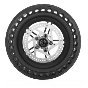 Imagem de Luqeeg Conjunto de Pneus de Cubo de Roda Traseira à Prova de Explosão para Scooter Elétrica Mijia M365, Peças de Reposição Duráveis ​​de Liga de Alumínio para Neve e Chuva