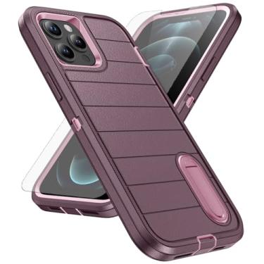 Imagem de Asuwish Capa de celular para iPhone 12 Pro Max 6.7 com protetor de tela de vidro temperado e suporte macio Slicone Hard Holder iPhone12promax 5G i 12s Plus iPhone12 12pro Promax feminino masculino