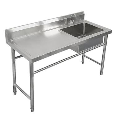 Imagem de Pia de aço inoxidável, pia de bar, pia de cozinha, pia de preparação e utilitária, pia externa, pias utilitárias de aço inoxidável independentes, bancada de trabalho de pia de cozinha comercial de