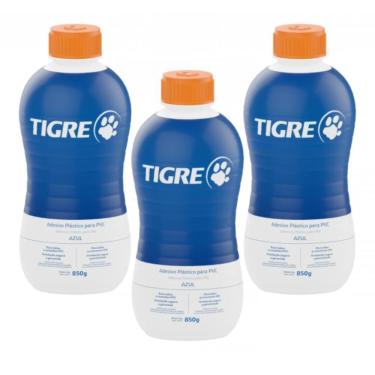 Imagem de Kit 3 Unidades Adesivo Cola Pvc Tigre Frasco 850G Para Tubos
