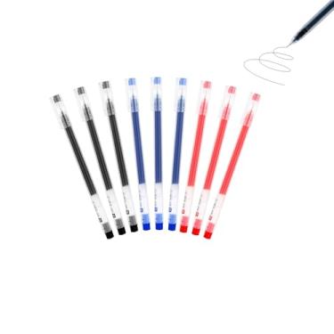 Imagem de GZBABY Caneta esferográfica de ponta fina, 9 peças, caneta de tinta gel para negócios em casa, 0,5 mm (preta, azul, vermelha)