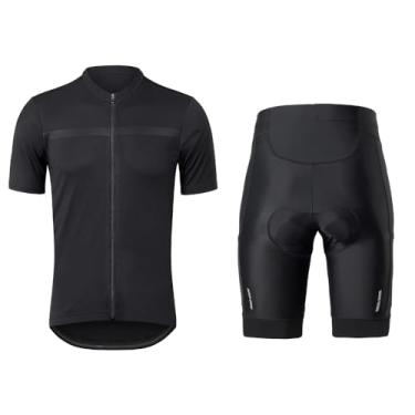 Imagem de Daconovo Conjunto de roupas de bicicleta masculinas de manga curta respirável com shorts elásticos de ciclismo de secagem rápida