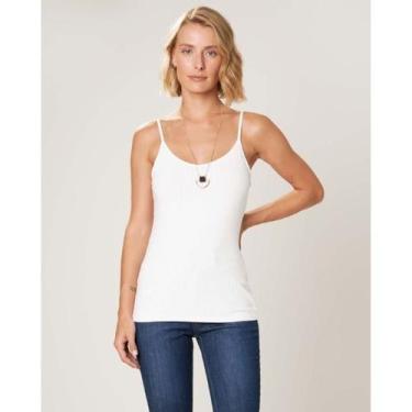 Imagem de Regata Feminina Básica Stretch Canelada Malwee Ref. 50617, Branco, G