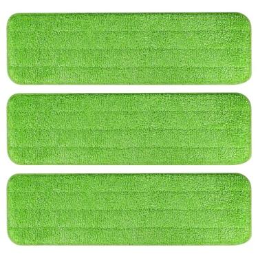 Imagem de AmaVins Pacote com 3 almofadas de limpeza de microfibra com esfregão Bona, almofadas reutilizáveis de microfibra para esfregão de 45 cm, almofadas de limpeza de substituição de piso de madeira,