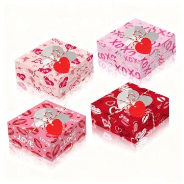 Imagem de 12 caixas de presente de dia dos namorados, dia dos namorados, lábios, festival, festa, biscoitos, caixa de janela transparente, caixas grandes para cupcake dos namorados com janela de visualização de