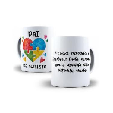 Imagem de Kit Sou Pai de Autista Caneca+Chaveiro e Cordão Puzzle - Coleção TEA &