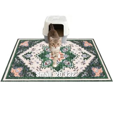 Imagem de EXPAWLORER Tapete de areia para gatos, 51 x 81 cm, pequeno, antiderrapante, à prova d'água, tapete de armadilha de areia fácil de limpar, lavável para chão macio em patas de gatinho, tapetes de comida