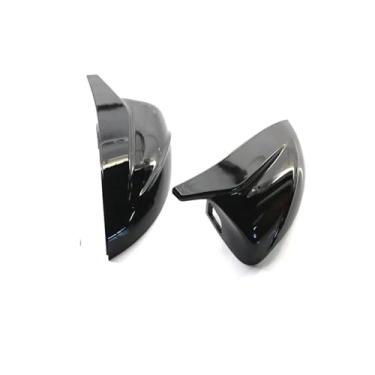 Imagem de 1 par de fibra de carbono padrão olhar espelho retrovisor do carro capa lateral cobre Compatível com audi a3 8v s3 rs3 2014-2020 com buraco de assistência de pista(Gloss black)