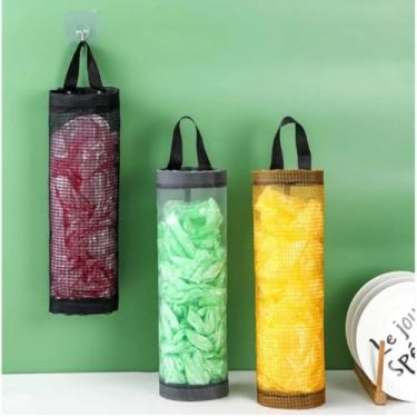 Imagem de Kit 3 Puxa Sacos Organizadores de Sacolas Plásticas - Porta Sacolinhas Decorativo para Cozinha e Lavanderia - Cores Sortidas