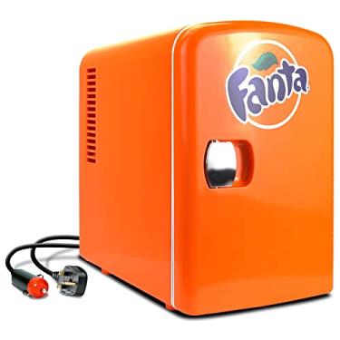 Imagem de Koolatron Mini geladeira Fanta – geladeira para quarto, escritório, mesa portátil, refrigerador de bebidas, 12 V CC/220 V, refrigerador para bebidas, refrigerantes, vinhos, uso no carro, dormitório