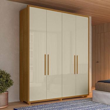 Imagem de Guarda Roupa Casal 4 Portas com Pes Em MDF Greco Madetec