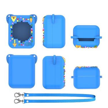 Imagem de Generic Capa de silicone para Bitzee, suporte protetor de silicone com cordão, capa protetora (azul)