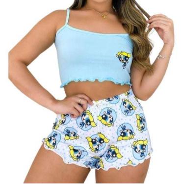 Imagem de Pijama Cropeed Ondinha Suede Personagens De Dormir Kit C/ 2 - Mi Amore