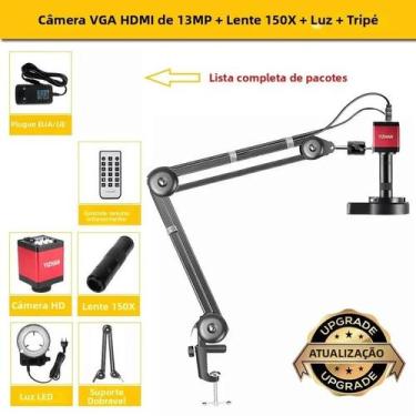 Imagem de Microscópio Eletrônico 4K HD Com Zoom De 150X, Câmera De Soldagem HDMI