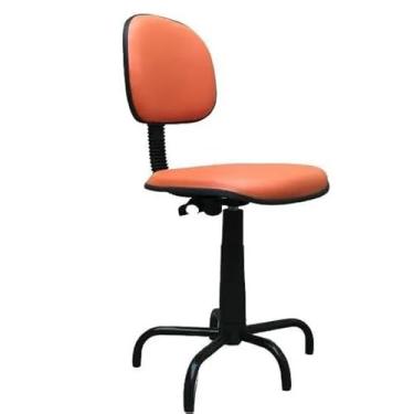 Imagem de Cadeira de Costureira Universal NR17 - Ergonômica e Resistente para Costura, Artesanato e Oficinas, Prática e Confortável para Uso Profissional e Doméstico (Laranja)