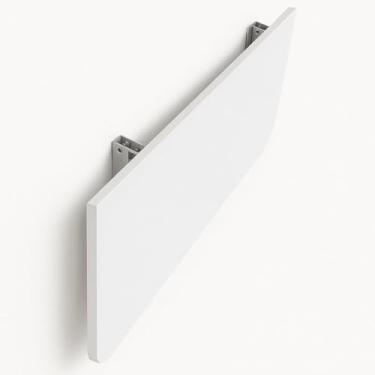 Imagem de Mesa Dobrável Retrátil de Parede Suspensa - Borda Redonda (90/100/120cm) para Banheiro, Quarto, Sala e Cozinha, Espaçosa e Prática (60x30cm Branco)