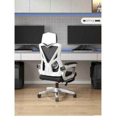 Imagem de Cadeira Gamer Ergonômica Profissional, com Apoio Lombar e de Pés Reclináveis, Encosto Ajustável até 145°, Assento de Latex e Rodas Silenciosas, cadeira gamer ergonomica