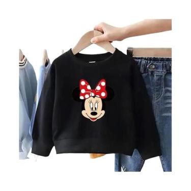 Imagem de Moletom Infantil Menina Minnie Cartoon Manga Longa Solto Gola Redonda 