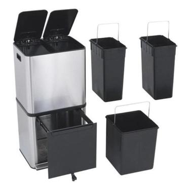 Imagem de Lixeira Seletiva Smart 3 Compartimentos 50L Delineáreis-vos