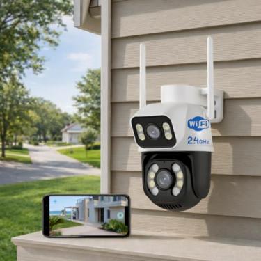 Imagem de Câmera de Segurança IP Wi-Fi A28 Dual Lens 3MP+3MP Full HD, PTZ 360°, IP66 com Visão Noturna Colorida