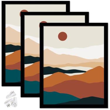 Imagem de Conjunto de 3 porta-retratos ijuerybai Black para fotos 8x10