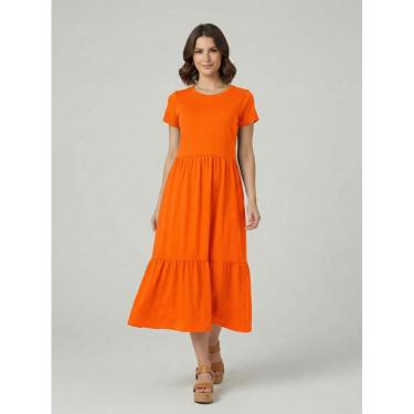 Imagem de Vestido Midi Três Marias De Algodão Laranja