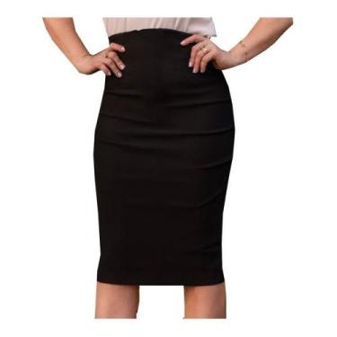 Imagem de Saia Midi Lapis Social Secretaria Feminina Moda Evangelica Plus Zise P