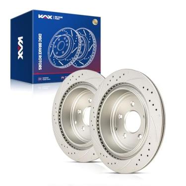Imagem de KAX Substituição do par de rotores de freio a disco traseiro de 30,8 cm para Pathfinder, Murano, Q50, QX60, JX35, Quest, FX35, Q60, M37, QX70, FX37, Q70, Q70L, FX45, M56, M35h, Rotores de freio de