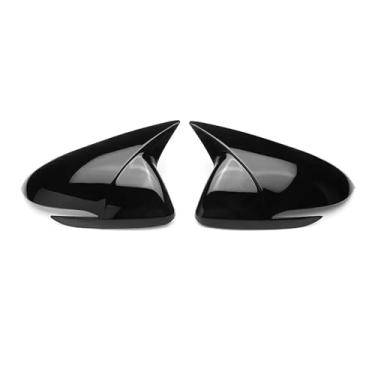 Imagem de Retrovisor do carro espelho lateral capa adesivo asa tampa da porta exterior caso guarnição de fibra de carbono Compatível com hyundai Accent Solaris I30 2017-2022(With Light Black)