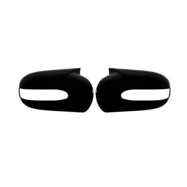 Imagem de Peças de estilo porta lateral do carro retrovisor espelho lateral tampas estilo Compatível com benz e c-class w211 w203 2001-2007(Gloss Black)