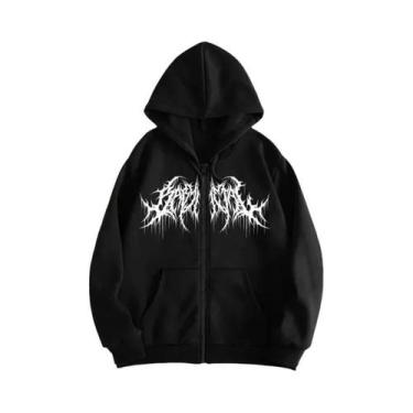 Imagem de Moletom Masculino Estilo Gótico Y2K Hip Hop De Manga Longa Com Estampa