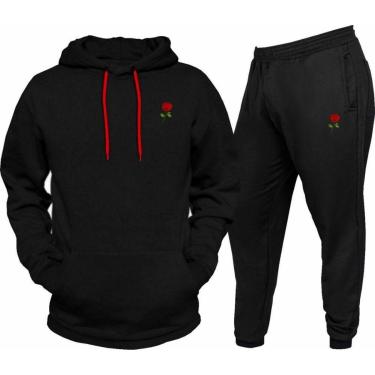 Imagem de Conjunto De Frio Masculino Calça De Moletom e Blusa Canguru Com Capuz Inverno-Masculino