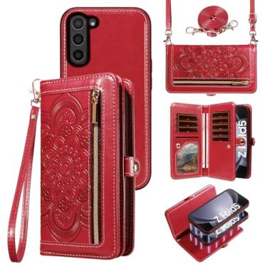 Imagem de Asuwish Capa de celular para Samsung Galaxy Z Fold 5 5G 2023 com zíper carteira destacável com alça transversal para pulso mandala flor flip suporte para cartão de crédito ZFold5 Z5 G Fold5 ZFold 5Z