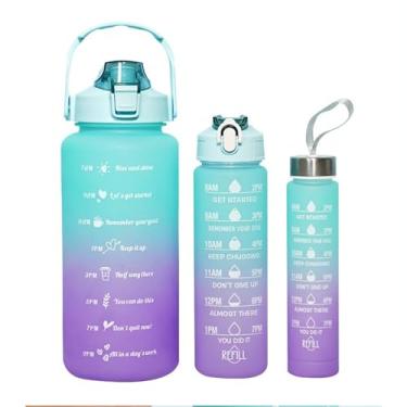 Imagem de GLOGLOW Garrafas de água de Grande Capacidade Com 3 Pacotes Com Canudo Embutido, Plástico Durável, Design à Prova de Vazamento para Casa, Academia, Viagens, Escola (#2)