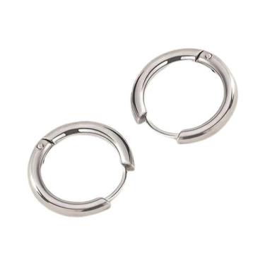 Imagem de Brincos De Argola Em Aço Inoxidável Preto, Dourado E Prateado, 5 Peças