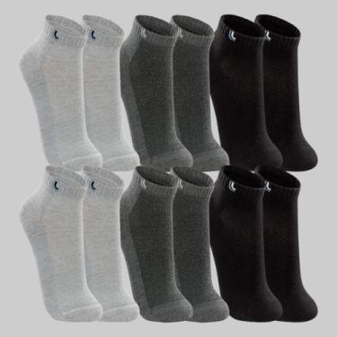 Imagem de Kit 6 Pares de Meias Lupo Cano Curto 03225-089, Preto, Cinza, Grafite,