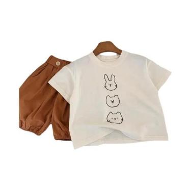 Imagem de Camisetas Infantis Estampadas De Desenhos Animados Verão Manga Curta S