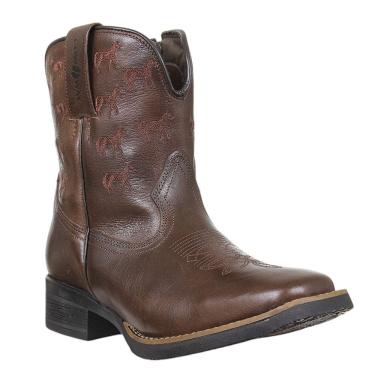 Imagem de Bota Feminina Marrom Bico Quadrado Cow Way 37888