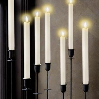 Imagem de 1 peça LED boca onda longa haste luz vela sem chama luz quente lâmpada de vela suprimentos de festa de casamento lâmpada de decoração, branco