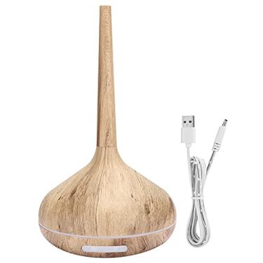 Imagem de Umidificador Ainoli Difusor de aromaterapia 7 cores LED Umidificador de ar de grão de madeira com luz noturna