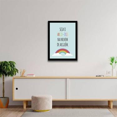 Imagem de Quadro Decorativo Seja O Arco-Íris Da Nuvem Moldura Preta