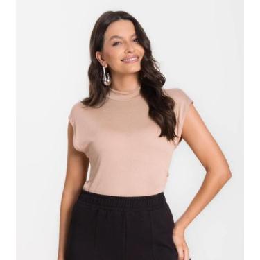 Imagem de Regata Feminina em Visco Tricot Infinita Cor Bege, M, Bege