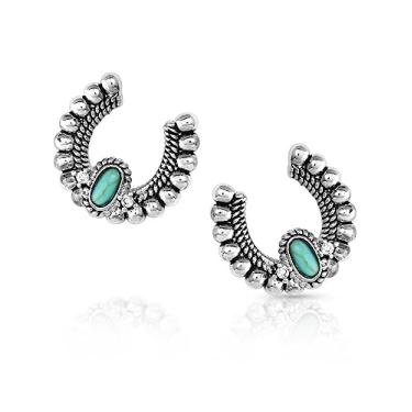 Imagem de Montana Silversmiths Brincos de ferradura estilo de vida ocidental, Metal, Sem Pedra Preciosa