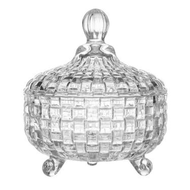 Imagem de Potiche de Vidro Orion C/ Tampa Decoração Baleiro Bomboniere Luxo - La