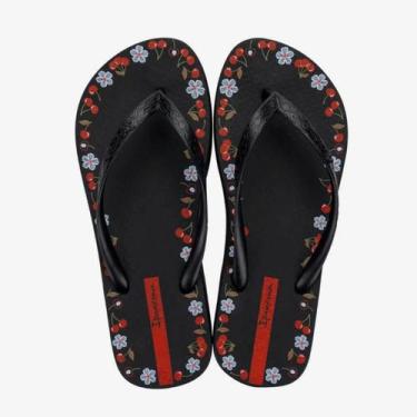 Imagem de Chinelo Feminino Ipanema Day Novidade Lançamento Imperdível, Preto flo