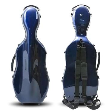 Imagem de Vetimobato Capa para viola de fibra de carbono rígida, tamanho ajustável, serve para viola de 38 a 42 cm, caixa de viola de 40 cm com 2 tiras pesando apenas 2,68 kg (azul)