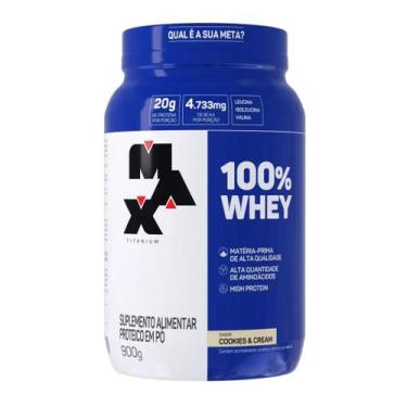 Imagem de 100 Whey Pote 900g Max Titanium, Cookies