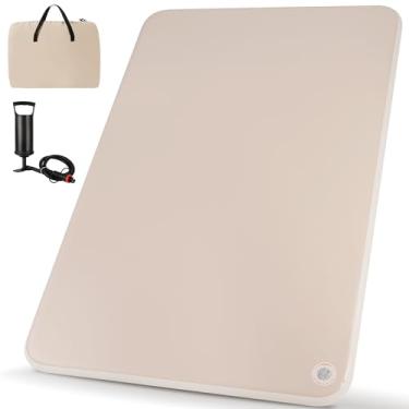 Imagem de TOBTOS Colchão de ar de tamanho completo de 7,6 cm de espessura com bomba de ar manual, colchão de sopro ultrasuporte sem flacidez, almofada de dormir dupla para acampamento, casa, caminhada